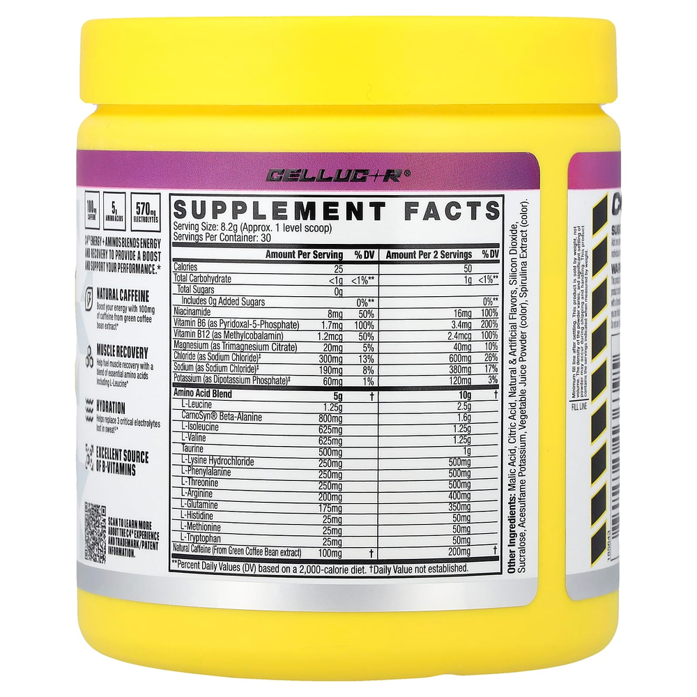 C4 / Cellucor, C4® Energy + Aminos, со вкусом винограда, 246 г (8,7 унции)