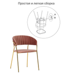 Стул Turin пудровый с золотыми ножками