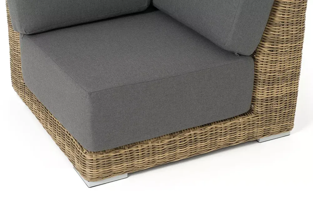 "Капри" модуль диванный угловой с подушками, цвет соломенный