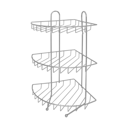 Полка для ванной угловая трехъярусная Рыжий кот CHR-349, 25,3 x 21,5 x 43 см