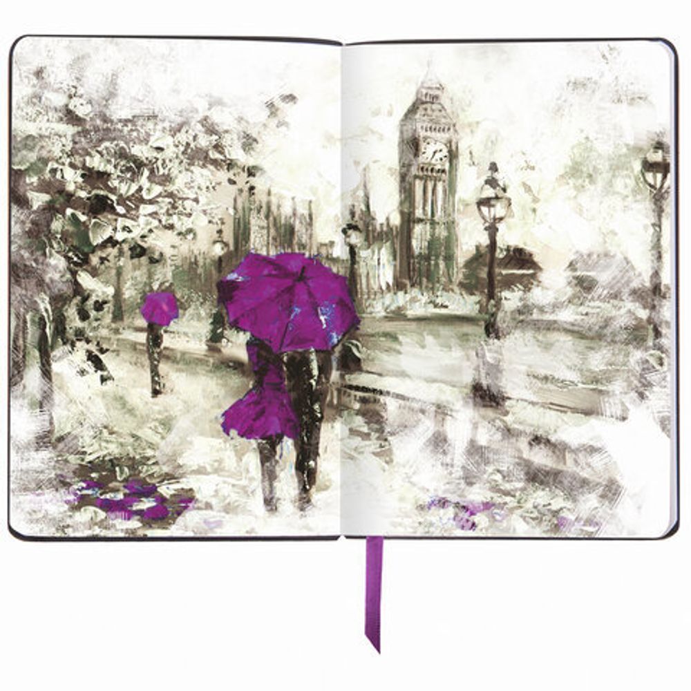 Ежедневник недатированный B6 (127х186 мм), BRAUBERG VISTA, под кожу, гибкий, 136 л., "London", 112105