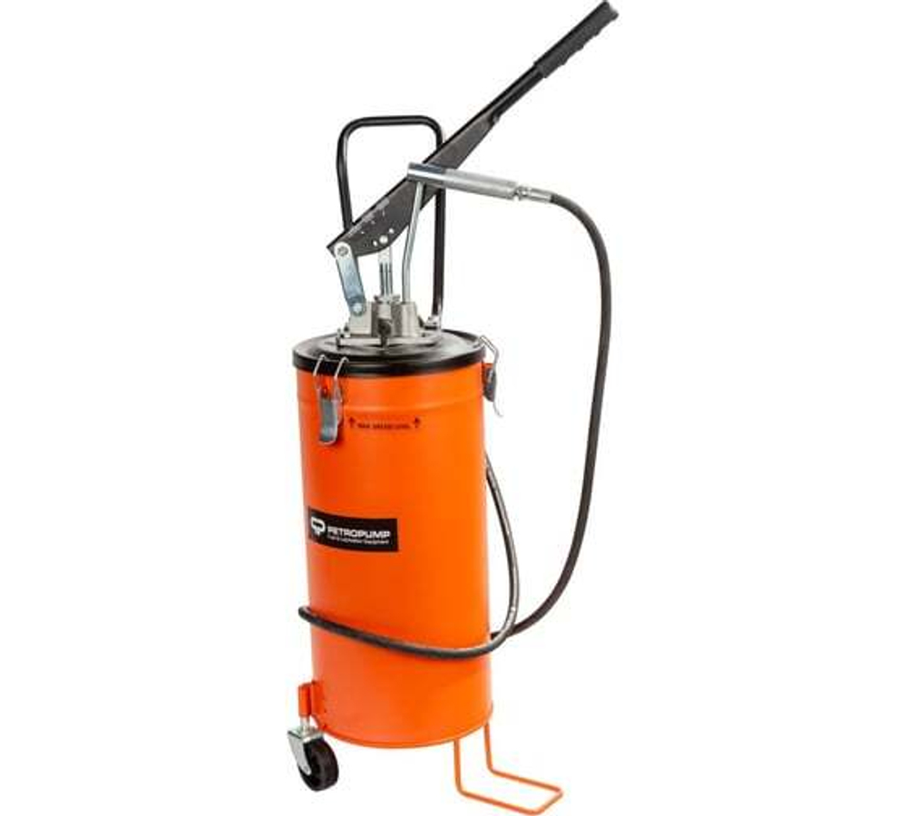 Ручной нагнетатель смазки - 275атм, емкость 15 кг, с колесами, перносной,4-9 гр/ход