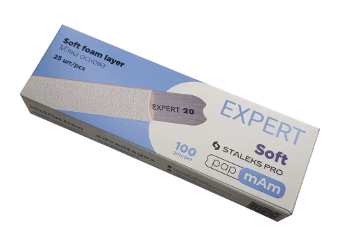 Сменные файлы (мягкая основа) для пилки прямой EXPERT 20 100 грит STALEKS, 25 шт