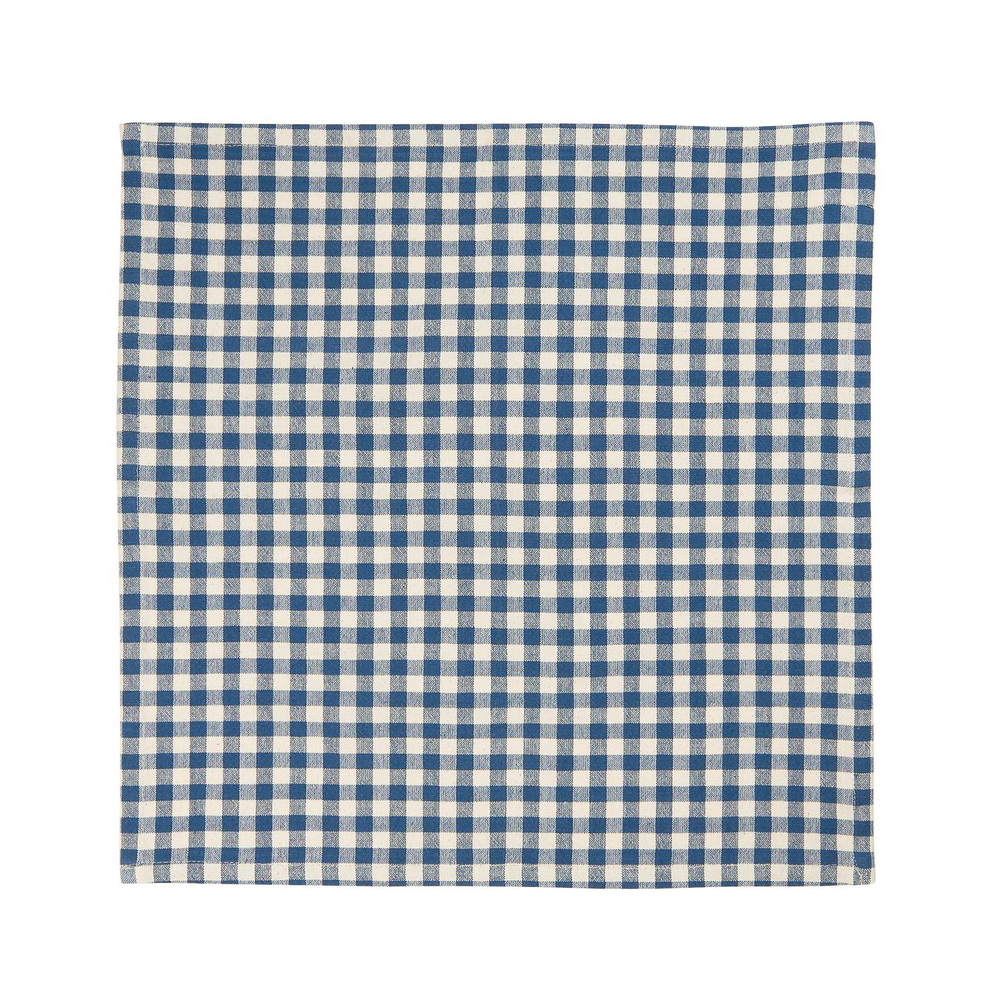 Салфетка Lucas dark blue small natural checks, 40х40 см