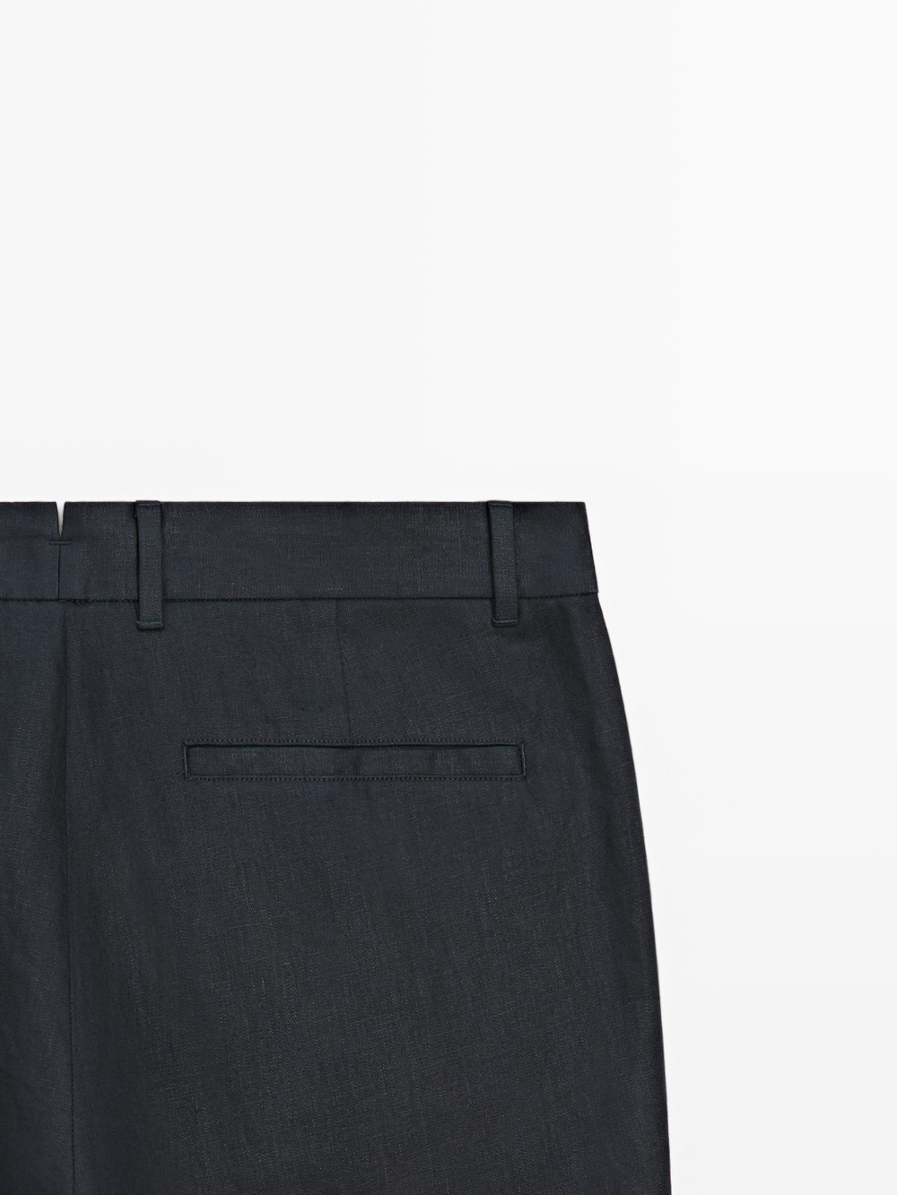 Massimo Dutti Зауженные льняные брюки, темно-синий