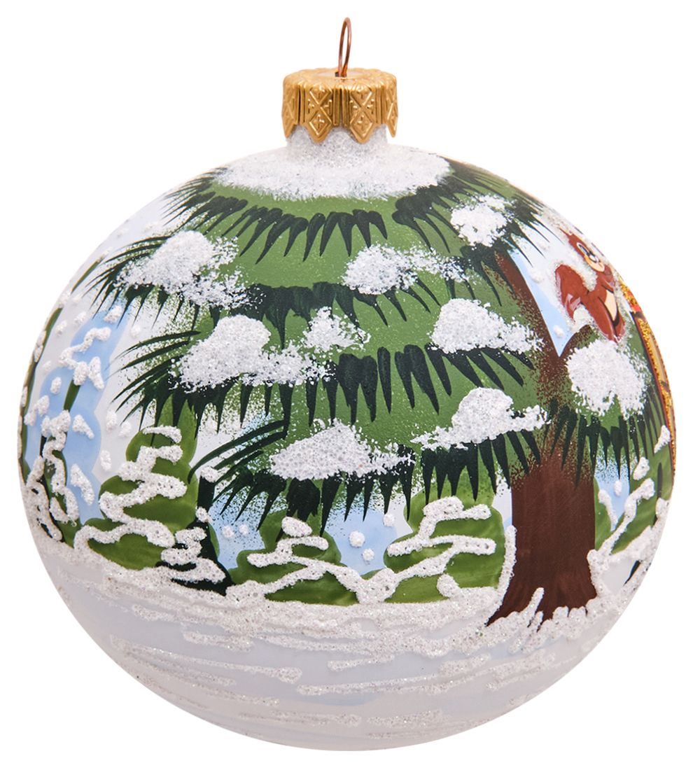 Элита НФШ-1499 Ел.украшение Шар «Снегурочка с белкой» 100 мм