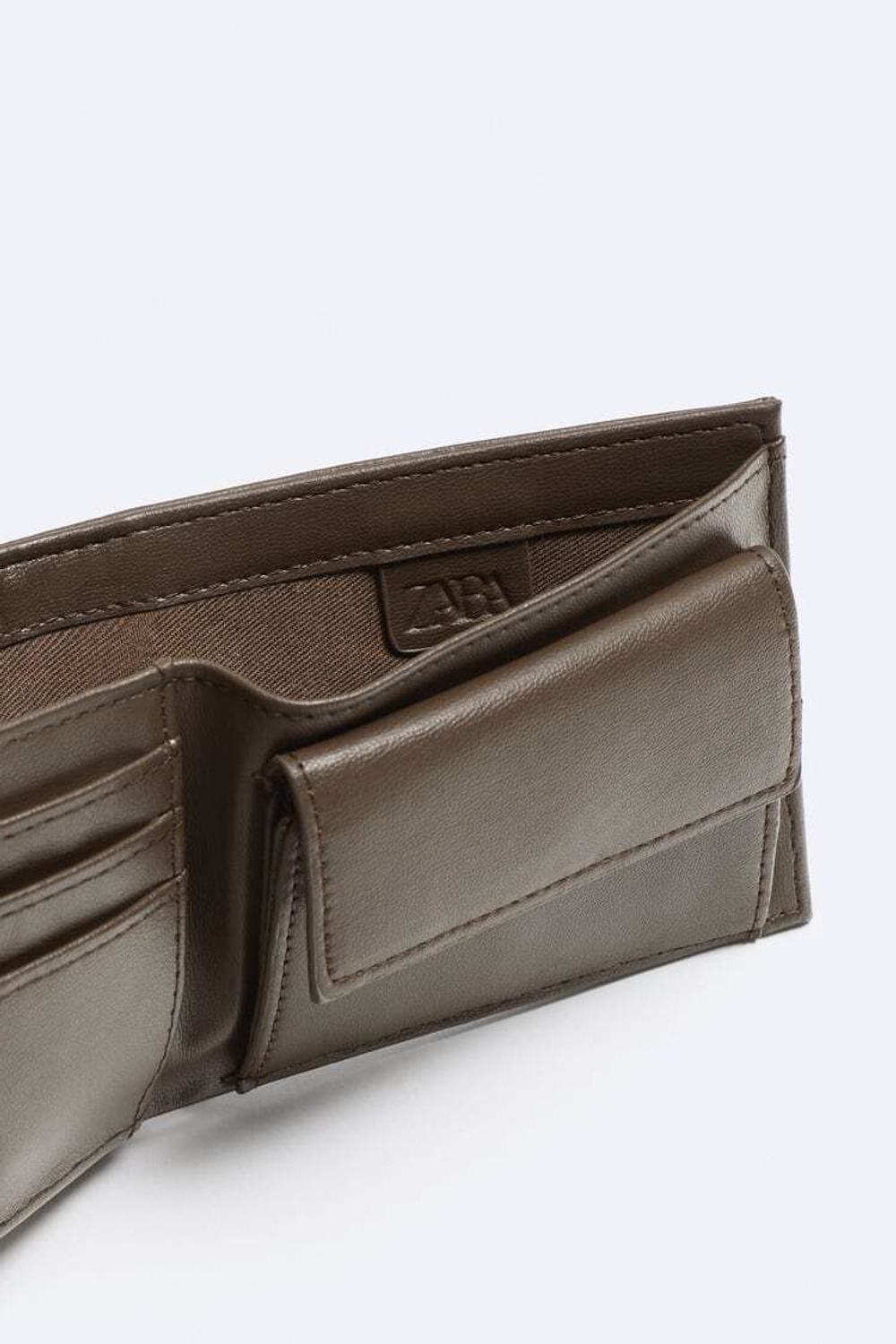 ZARA ОДНОТОННЫЙ КОШЕЛЕК, КОРИЧНЕВЫЙ