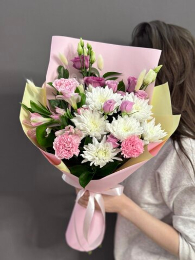 Авторский букет в розовой гамме