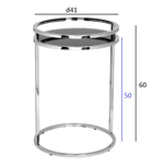 Стол журнальный Garda Decor Garda Decor черное стекло, хром d41*60 см