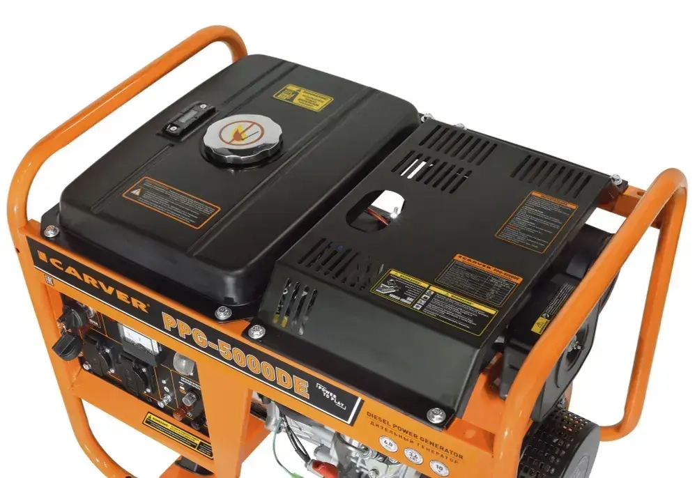 CARVER PPG - 5000DE генератор дизельный (LT-178F, 3.3/3.6 кВт, 220В, бак 12.5л, э/старт, медь) / резервное питание