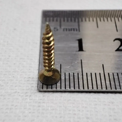 Шуруп - саморез 2,5*16мм (цвет - желтый цинк) - 50 штук - шлиц Pz-1