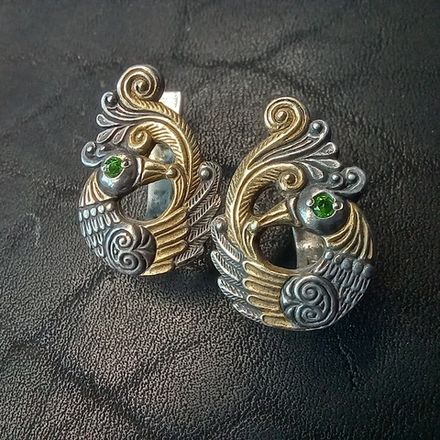 Серьги короткие "Эрциния"