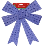 Бант на ёлку «Звездопад» 28*37 см, Синий