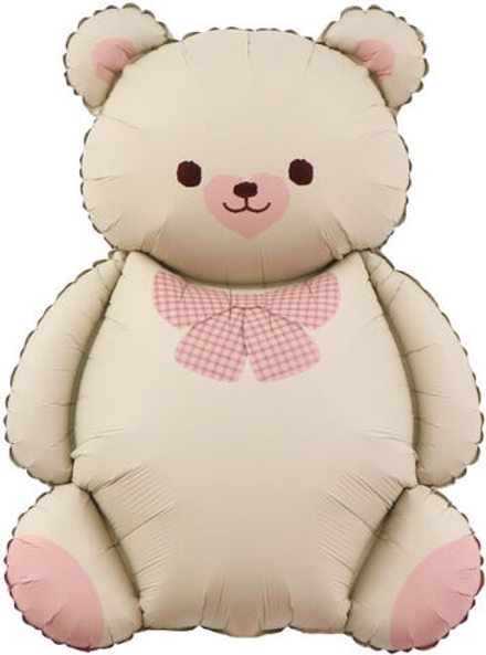 Шар Мишка кремовый с бантом (ретро)