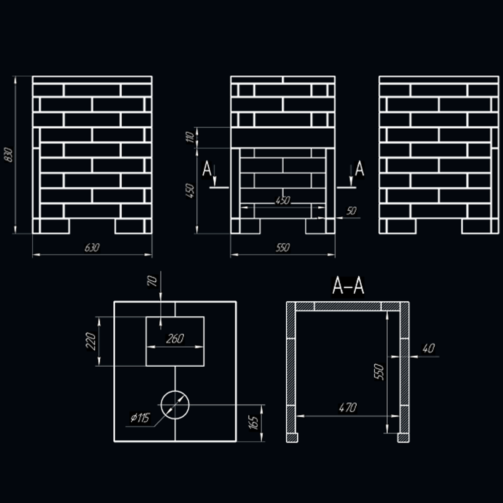 Чугунная печь для бани Комплект GFS ЗК 18 (М) Классика 830/40 Змеевик кирпич