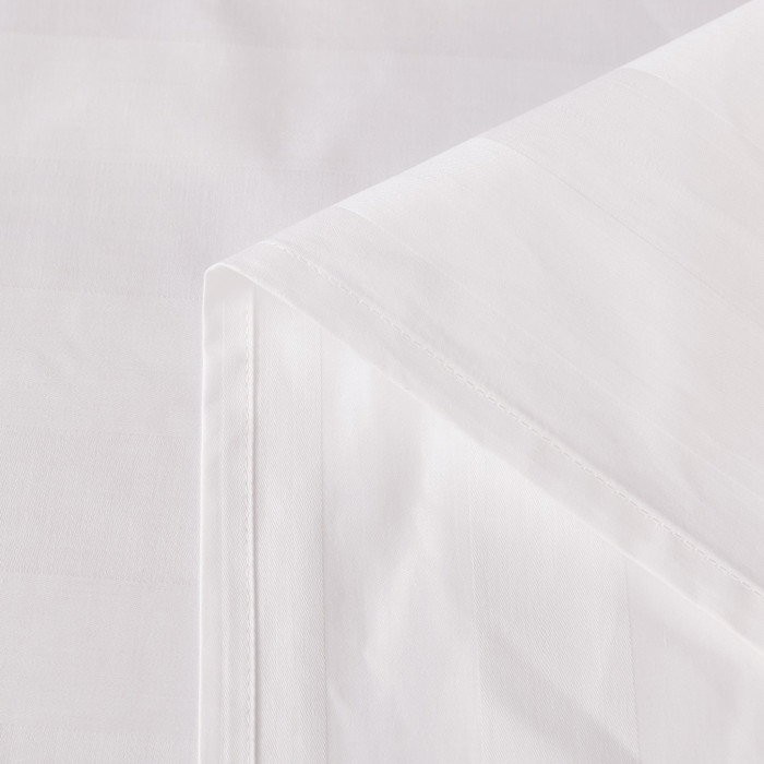 Простыня Страйп Сатин Однотонный Отель белый 100% хлопок 3x3 R3CTH037220230