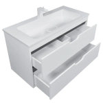 Тумба с раковиной для ванной Uperwood Modul 100 см, подвесная, матовая, белая/графит