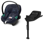 Коляска Cybex Priam IV Chrome Brown complete Aton S2 Ocean Blue Base One 4 в 1 Mirage Grey