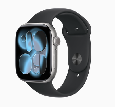 Часы Apple Watch Series 11 42mm Space Grey Aluminium Case, Sport Band (Black) M/L