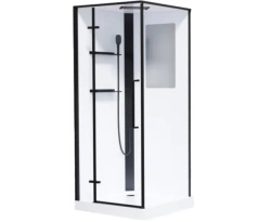 Кабина душевая Esbano (Эсбано) ESM-QUADRO-90 L, с низким поддоном, с гидромассажем, 90х90х215