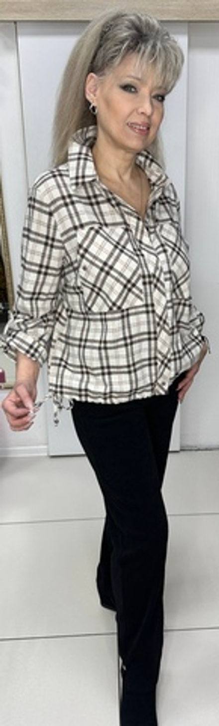 Рубашка в клетку с кулиской