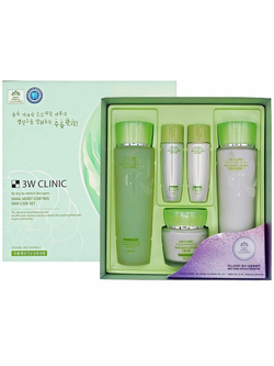 Набор косметики 3W Clinic с улиткой, тонер, эмульсия, крем, тканевая маска, дорожный