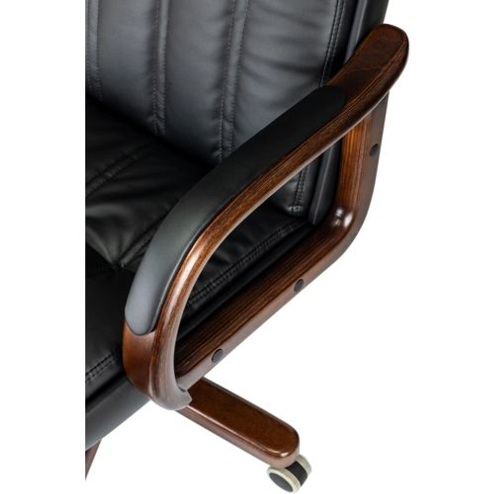 Кресло руководителя Бюрократ T-9932WALNUT/B, Кожа, Черная