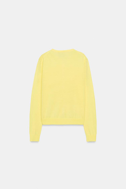 ZARA КАРДИГАН ИЗ ШЕРСТИ С НАКЛАДНЫМИ КАРМАНАМИ, СВЕТЛО-ЖЕЛТЫЙ