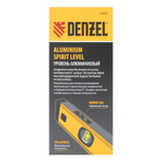 Уровень алюминиевый, магнит., фрезерованный, 3 глазка (1 зеркал.) 0,5 мм/м, 400 мм Denzel