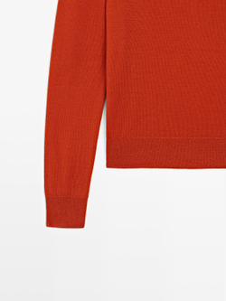 Massimo Dutti Шерстяной свитер с высоким воротником, жженый