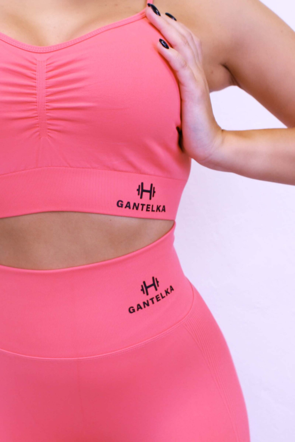 Женский комплект  Gantelka Infinity топ + лосины розовый