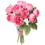 Цветы искусственные «Нежная роза» букет 9шт 23см розовые