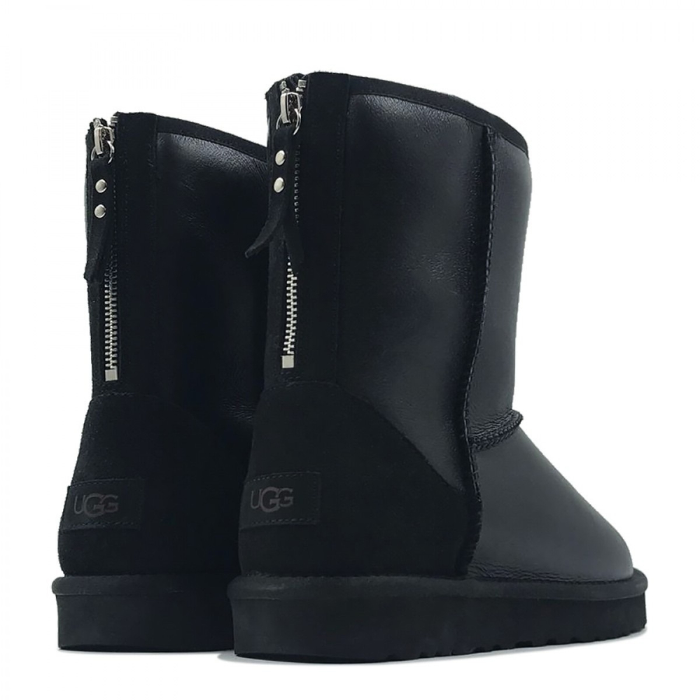 UGG Mens Classic Short Zip Metallic Black