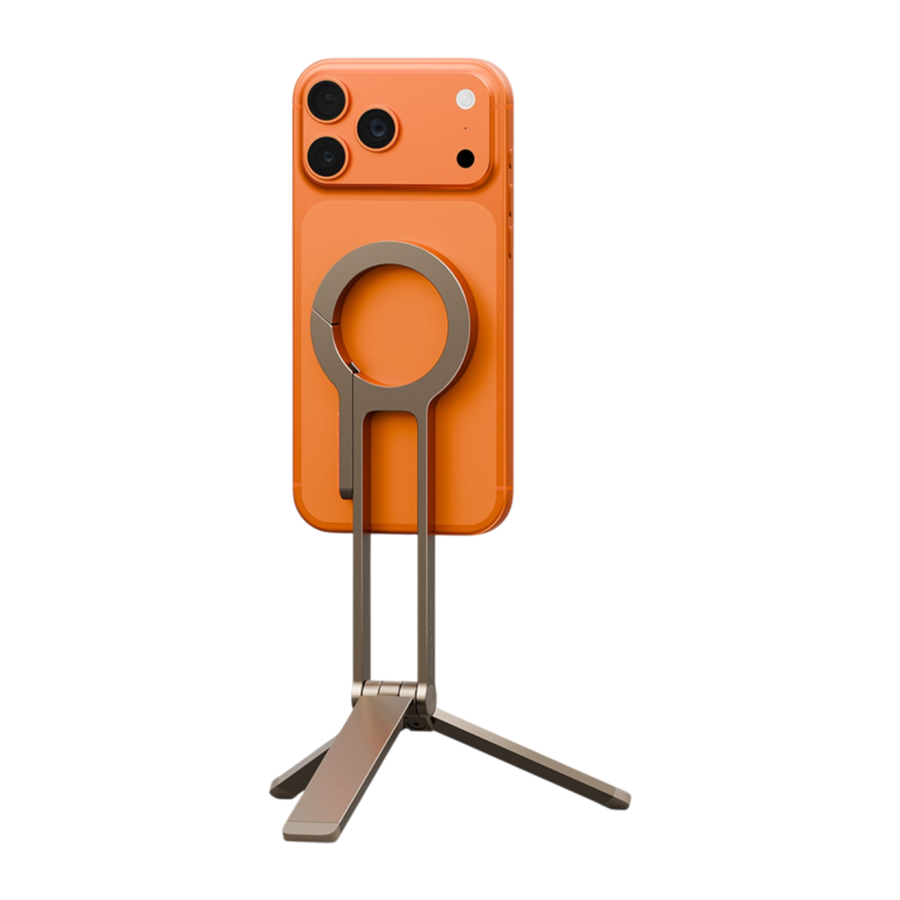 Складная металлическая подставка-трипод MagSafe Uniq Arcus Подставка из алюминия с силиконовыми накладками и встроенным карабином