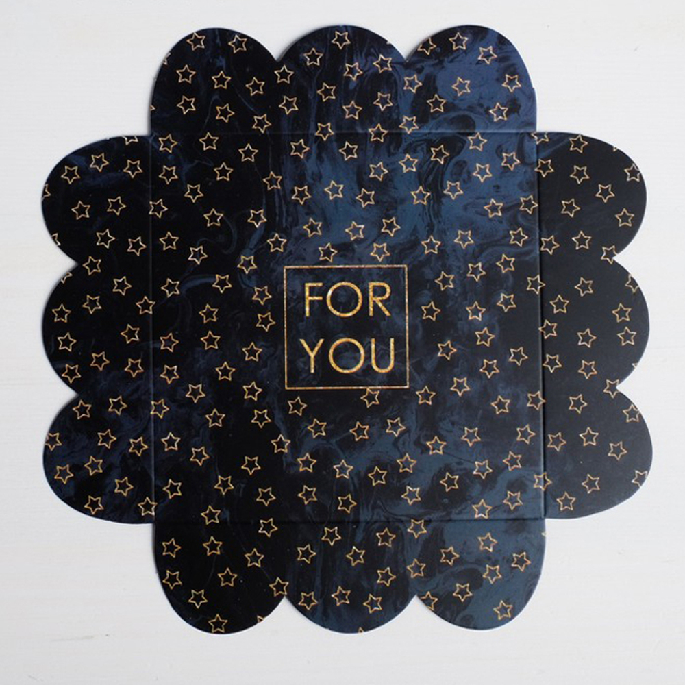 Коробка для кондитерских изделий с крышкой "For you" 10,5*10,5*3 см