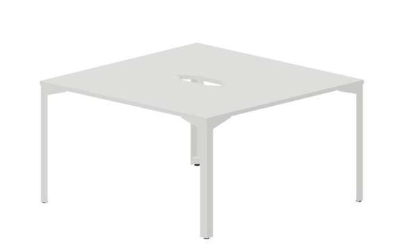 Составной стол на 2 рабочих места 138х136,6х75см (2 эргономичных выреза)