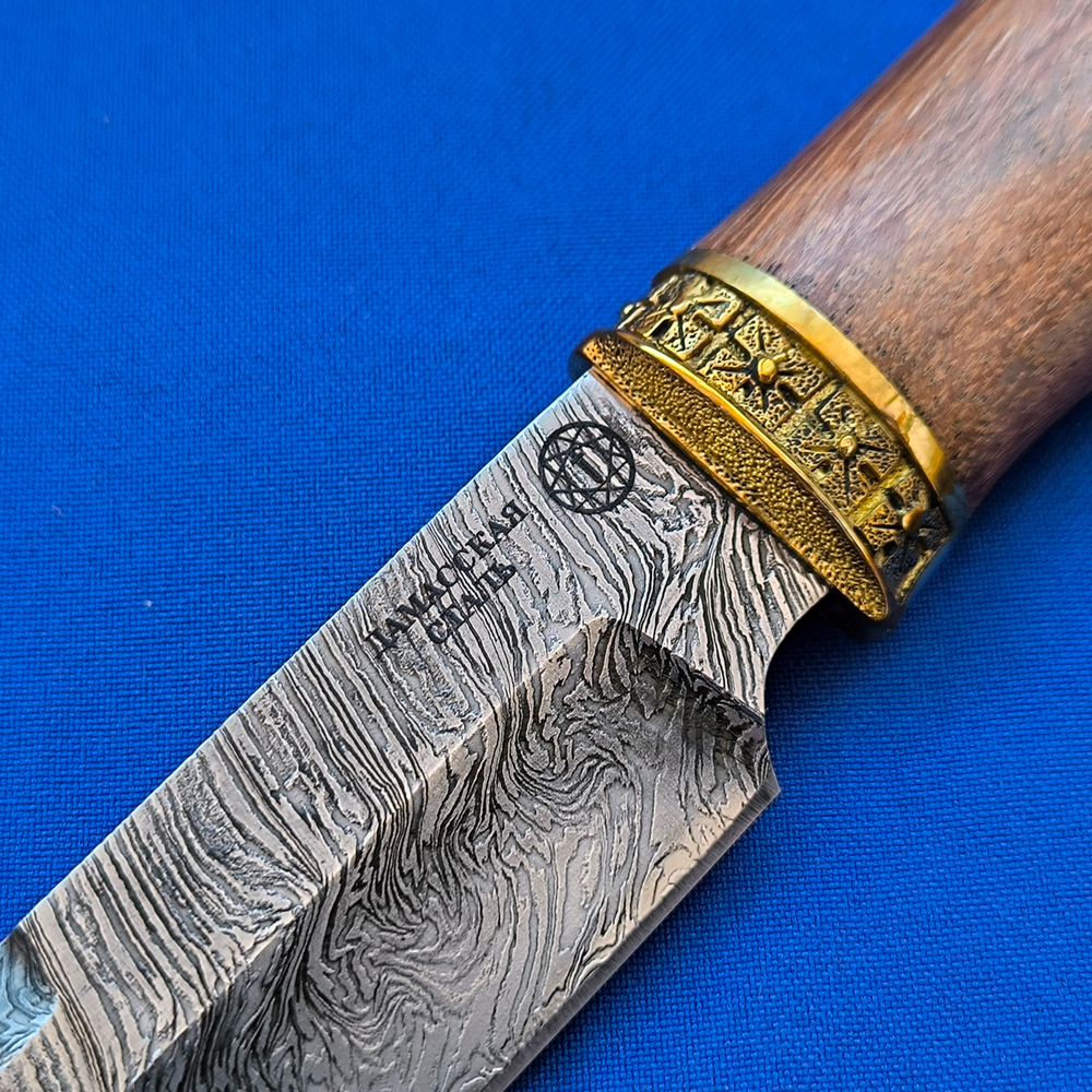 Подарочный нож Кадет Дамаск, литьё латунь