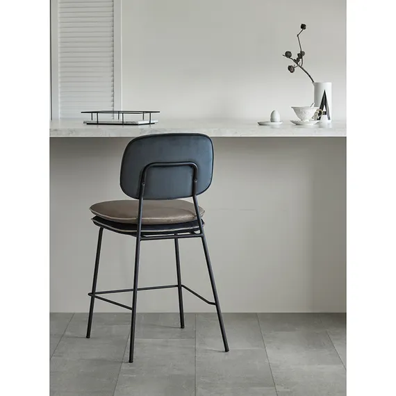 Стул полубарный pea, велюр, темно-серый/бежевый