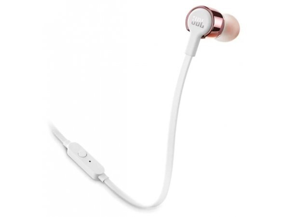 Гарнитура JBL Tune 210, 3.5 мм, вкладыши, розовое золото/белый