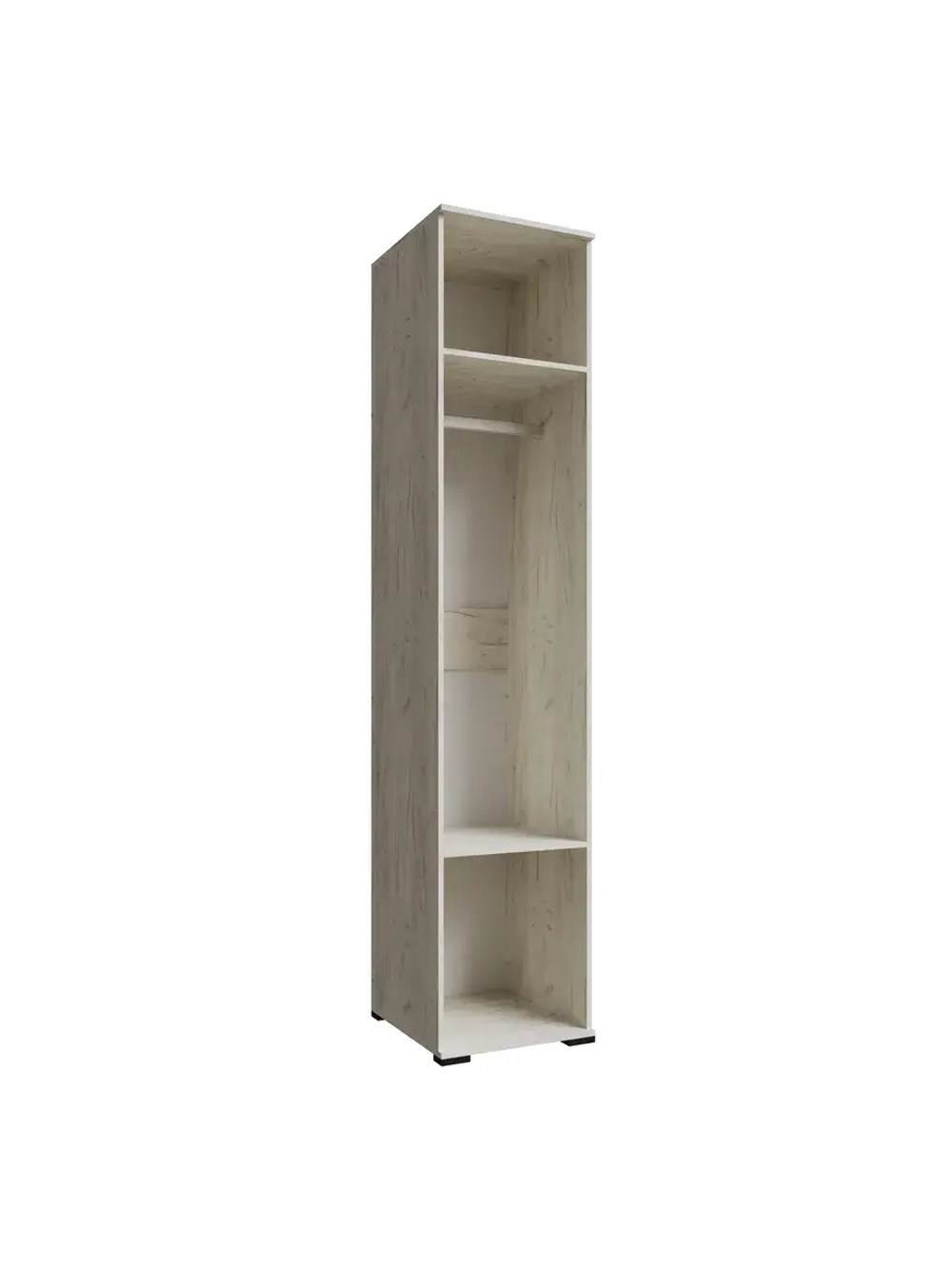 Шкаф-пенал Лилль с полками дуб крафт белый