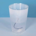 Кашпо для цветов пластиковое 1,3л d-12см «Грейс» во вставкой прозрачный