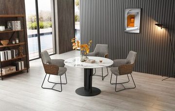 Стул мягкий обеденный с подлокотниками Krup 2 серый