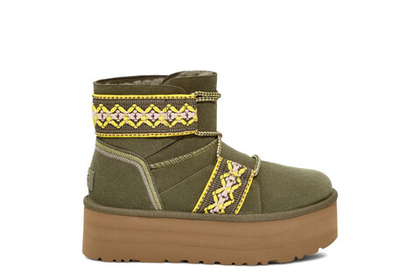 UGG Classic Mini II Braid Platform Green