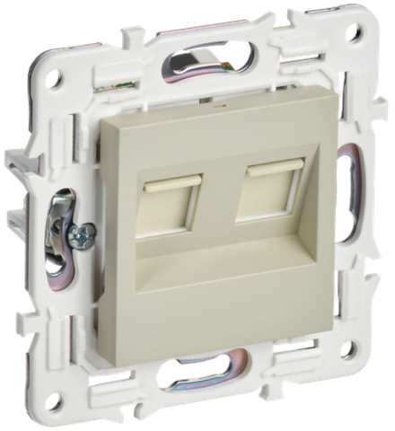 SKANDY Розетка компьютерная двойная RJ45 кат.6 SK-K04B бежевый IEK