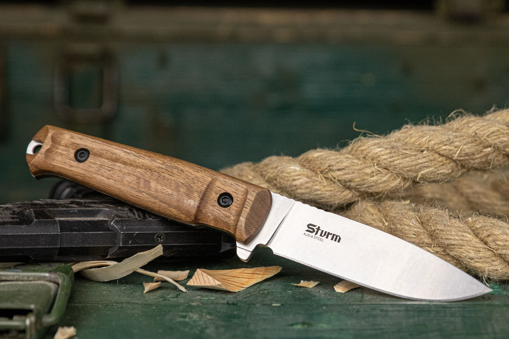 🏆Тактический нож Sturm AUS-8 StoneWash Орех