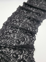 Кружево эластичное чёрное К687