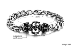 Браслет мужской с черепами Steelman mn00109