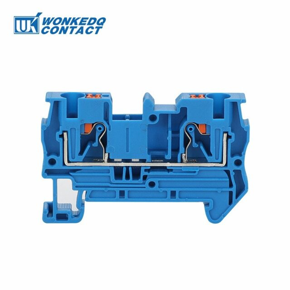 Клемма 2-проводная проходная 0.5-4мм2 на DIN рейку JPT 4 BLUE Push-in синяя 800V/41A  3211760WE
