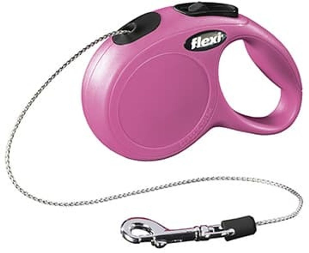 flexi рулетка New Classic Mini (до 8 кг) 3 м трос розовая