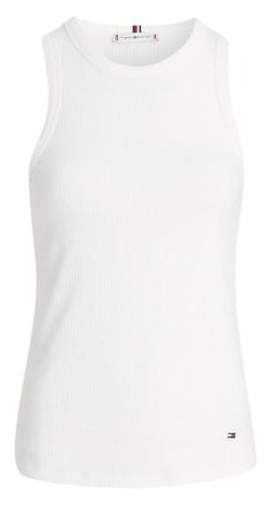 Женский топ теннисный Tommy Hilfiger Slim Rib Tank - белый